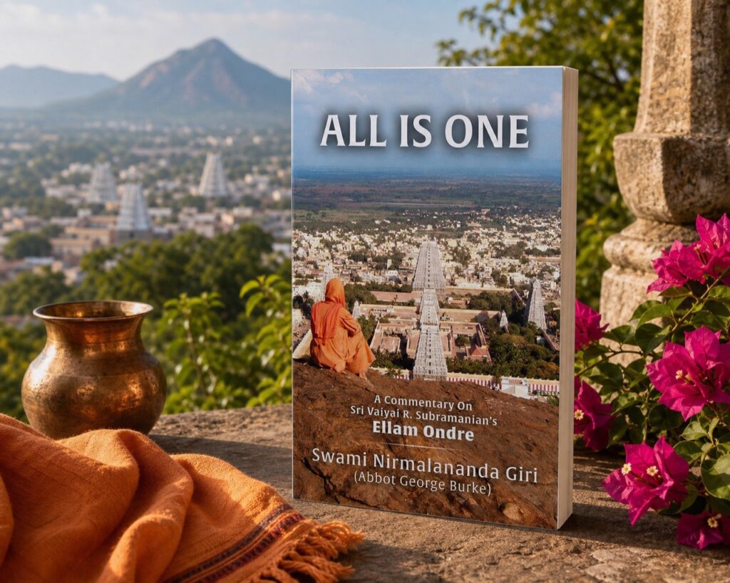 All Is One paperback overlooking Tiruvannamalai and Arunachala