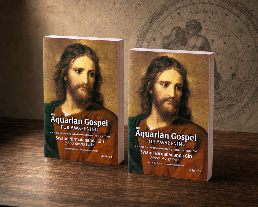 The Aquarian Gospel for Awakening, Volumes 1 and 2, displayed together