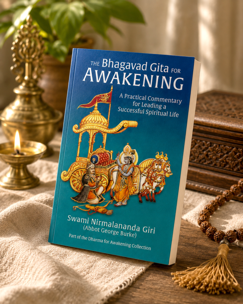 The trade paperback of The Bhagavad Gita for Awakening in warm contemplative light